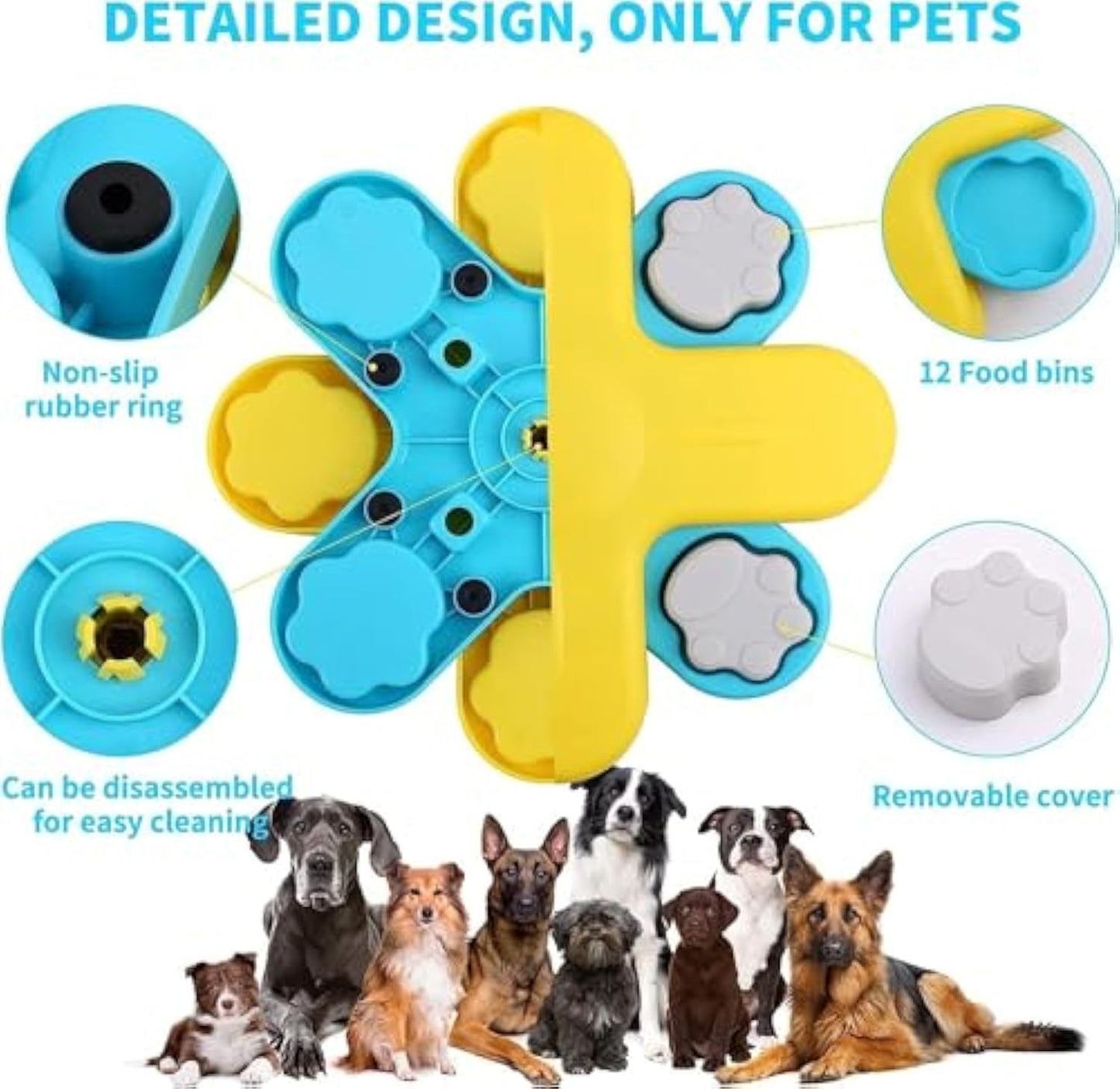 Dogs Food Puzzle Feeder Toys Interactive Dog Puzzle Toys Twister Dog Food Dispenser, Dog Enrichment Toys For IQ Training Adjustable Slower Feeder Dog Puzzle - Palooza Pets