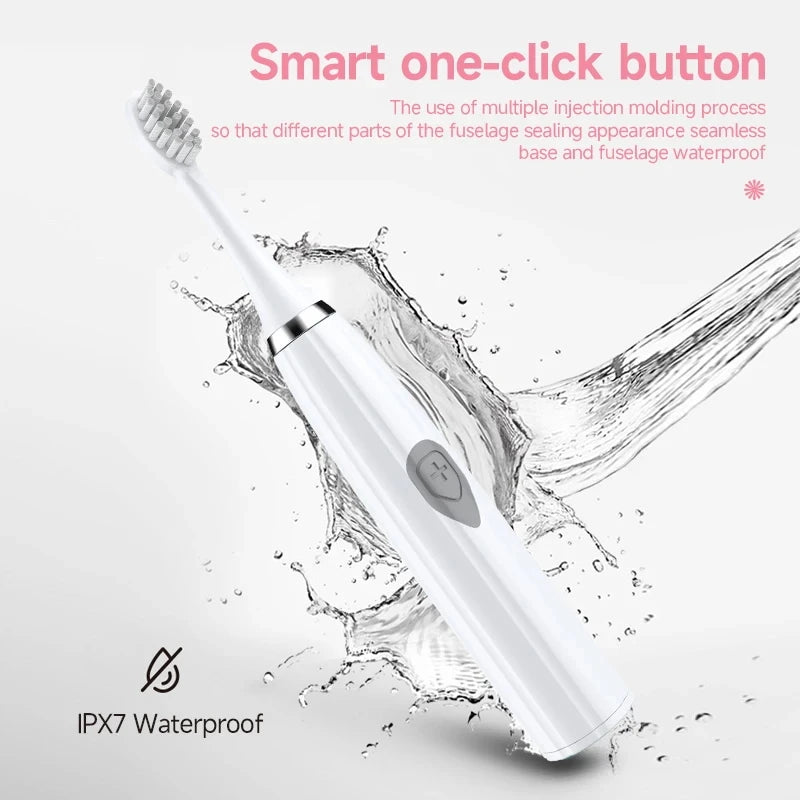 Electric Toothbrush for Adults Soft DuPont Bristle Portable Battery Toothbrush IPX7 Waterproof Intelligent Effective Oral Care