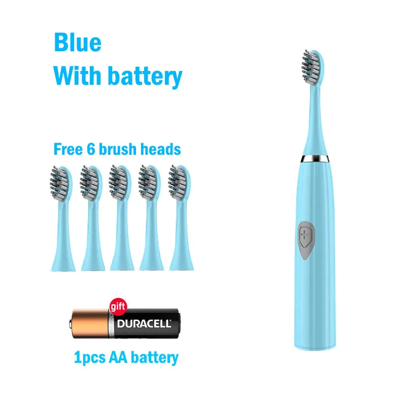Electric Toothbrush for Adults Soft DuPont Bristle Portable Battery Toothbrush IPX7 Waterproof Intelligent Effective Oral Care