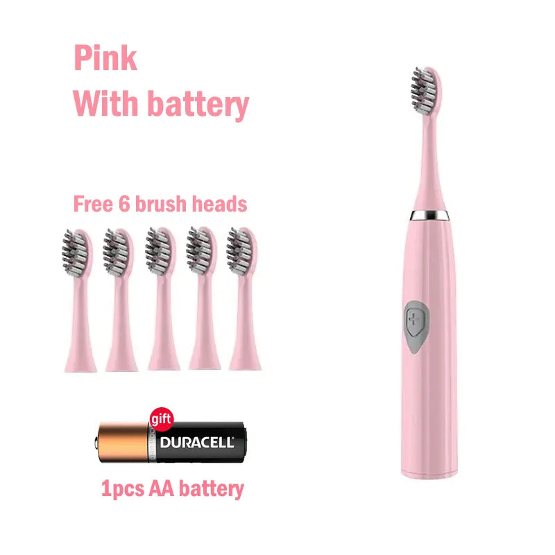 Electric Toothbrush for Adults Soft DuPont Bristle Portable Battery Toothbrush IPX7 Waterproof Intelligent Effective Oral Care