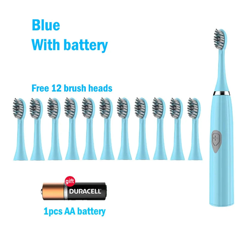 Electric Toothbrush for Adults Soft DuPont Bristle Portable Battery Toothbrush IPX7 Waterproof Intelligent Effective Oral Care