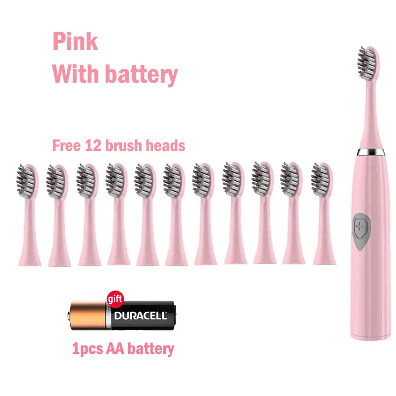 Electric Toothbrush for Adults Soft DuPont Bristle Portable Battery Toothbrush IPX7 Waterproof Intelligent Effective Oral Care