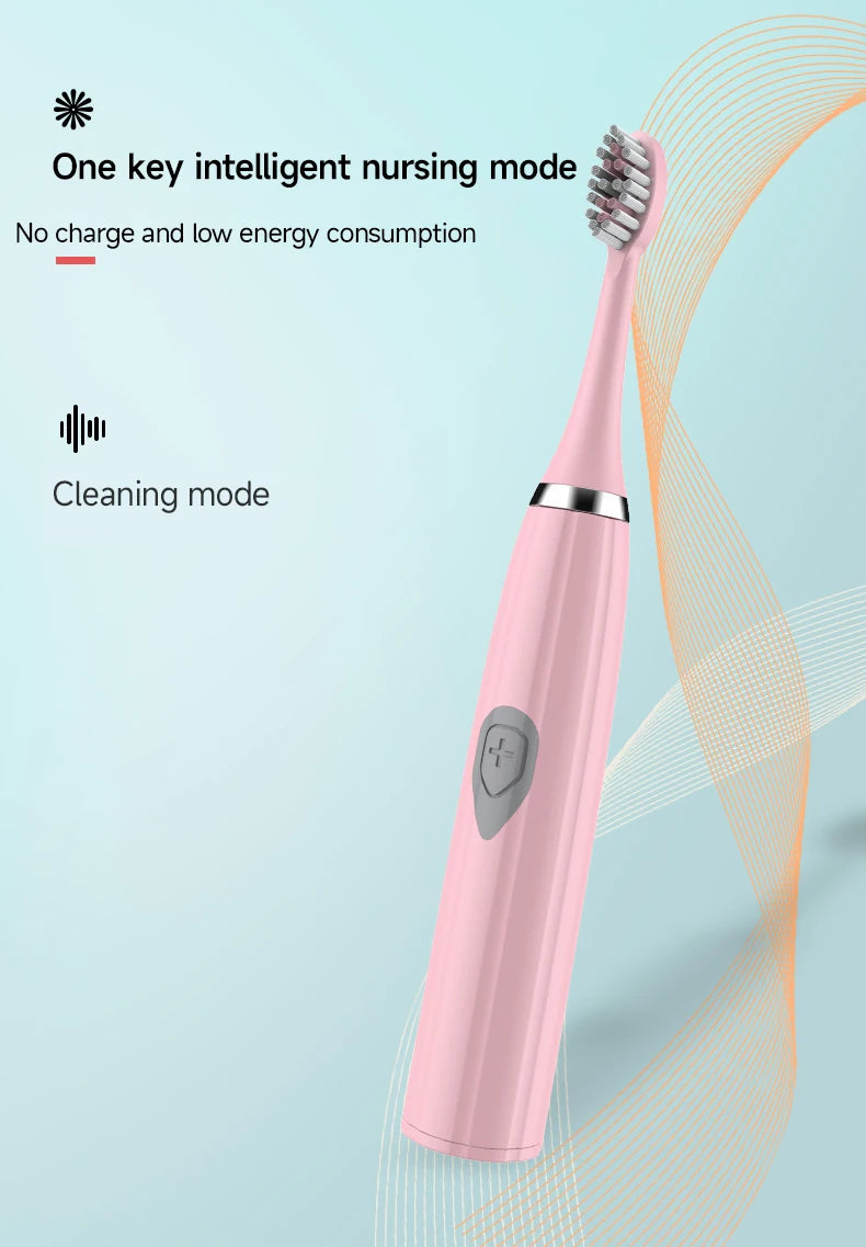 Electric Toothbrush for Adults Soft DuPont Bristle Portable Battery Toothbrush IPX7 Waterproof Intelligent Effective Oral Care