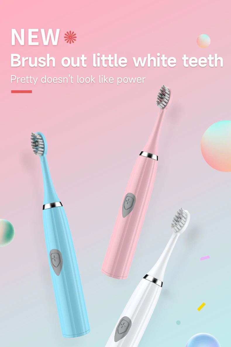 Electric Toothbrush for Adults Soft DuPont Bristle Portable Battery Toothbrush IPX7 Waterproof Intelligent Effective Oral Care