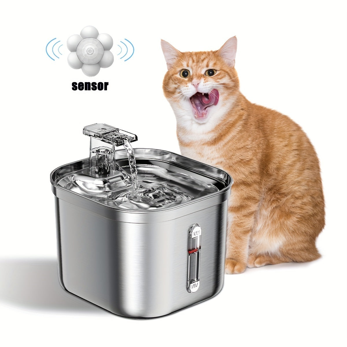 Cat Water Fountain, Stainless Steel Pet Water Fountain For Cats Inside, 3 Filters&Ultra-Quiet Pump, 73oz Automatic Dog Dispenser Water Bowl, Multiple Pets Water Fountain - Palooza Pets