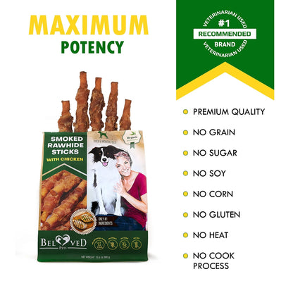 Dog Smoked Rawhide Sticks Wrapped Chicken Pet Natural Chew Treats Grain Free Organic Meat Healthy Human Grade Dried Snacks In Bulk - Palooza Pets