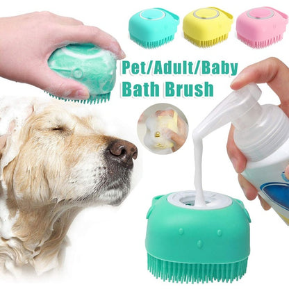 Silicone Dog Bath Massage Gloves Brush Pet Cat Bathroom Cleaning Tool Comb Brush For Dog Can Pour Shampoo Dog Grooming Supplies - Palooza Pets