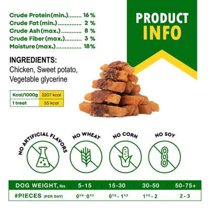 Dog Sweet Potato Wrapped With Chicken Pet Natural Chew Treats Grain Free Organic Meat Human Grade Dried Snacks In Bulk For Training For Small & Large Dogs Sweet Potato - Palooza Pets