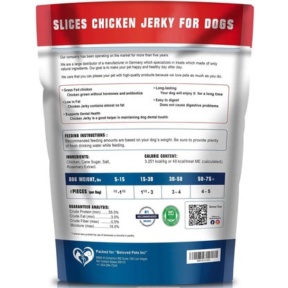 Chicken Jerky Dog Treats 1.5 Lb Human Grade Pet Snacks Grain Free Organic Meat All Natural High Protein Dried Strips Best Chews For Training Small & Large Dogs - Palooza Pets