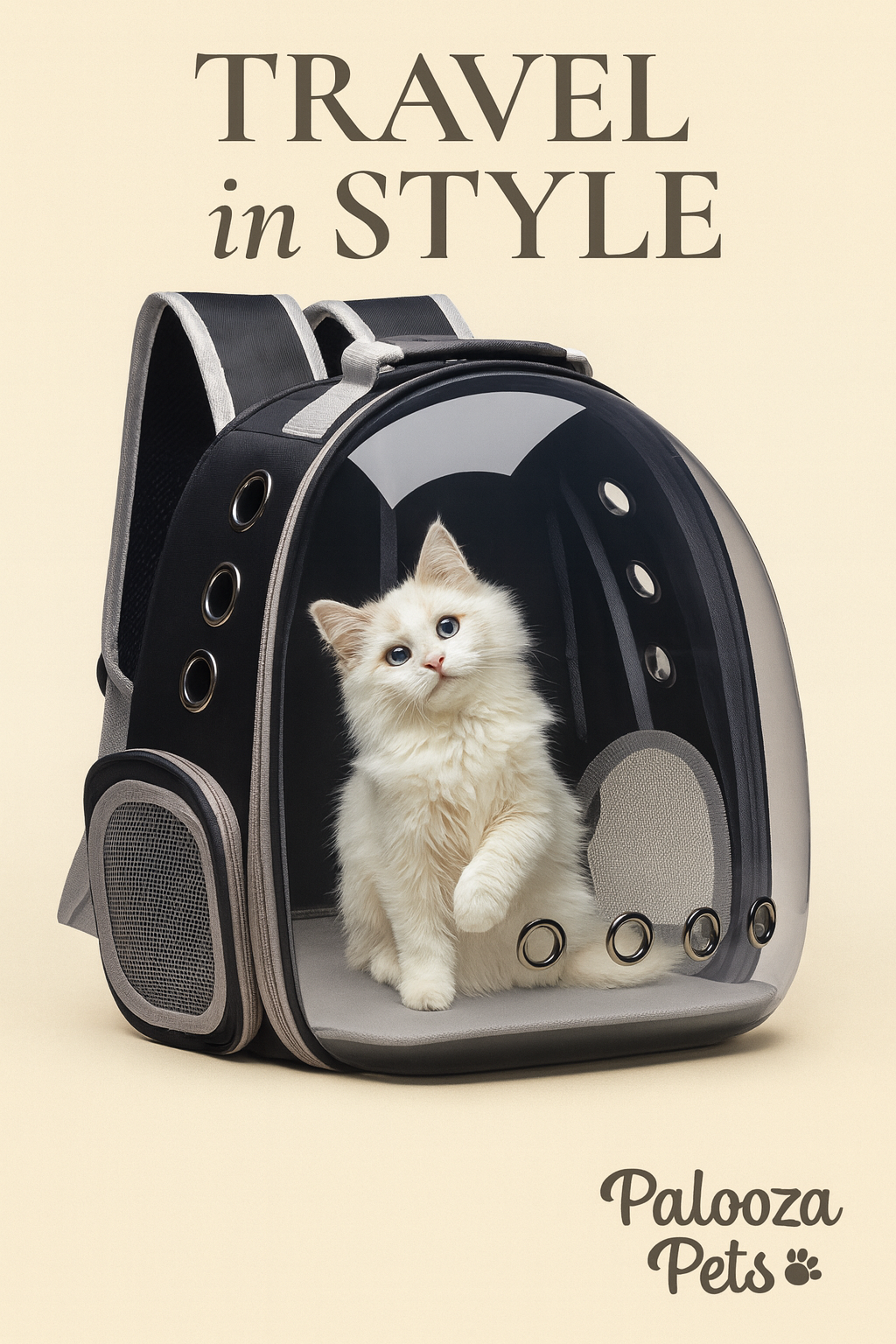 Palooza Pets Capsule Bubble Pet Backpack – Breathable Transparent Cat & Small Dog Carrier for Travel - Palooza Pets