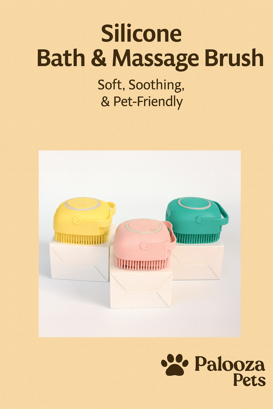 Silicone Dog Bath Massage Gloves Brush Pet Cat Bathroom Cleaning Tool Comb Brush For Dog Can Pour Shampoo Dog Grooming Supplies