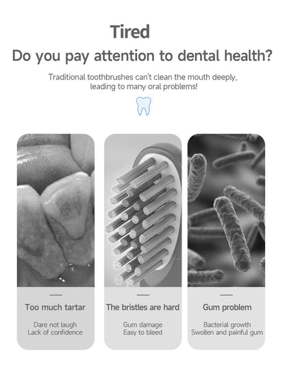 Electric Toothbrush for Adults Soft DuPont Bristle Portable Battery Toothbrush IPX7 Waterproof Intelligent Effective Oral Care