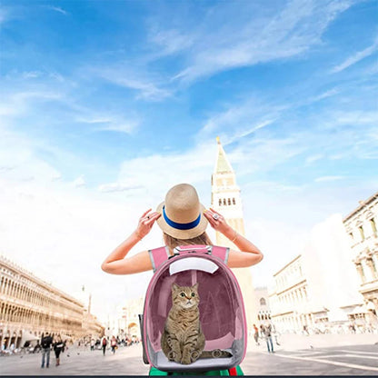 Cat Pet Carrier Backpack Transparent Capsule Bubble Pet Backpack Small Animal Puppy Kitty Bird Breathable Pet Carrier for Travel - Palooza Pets