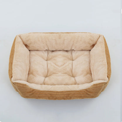 Bed for Dog Cat Pet Square Plush Kennel Medium Small Dog Sofa Bed Cushion Pet Calming Dog Bed House Pet Supplies Winter