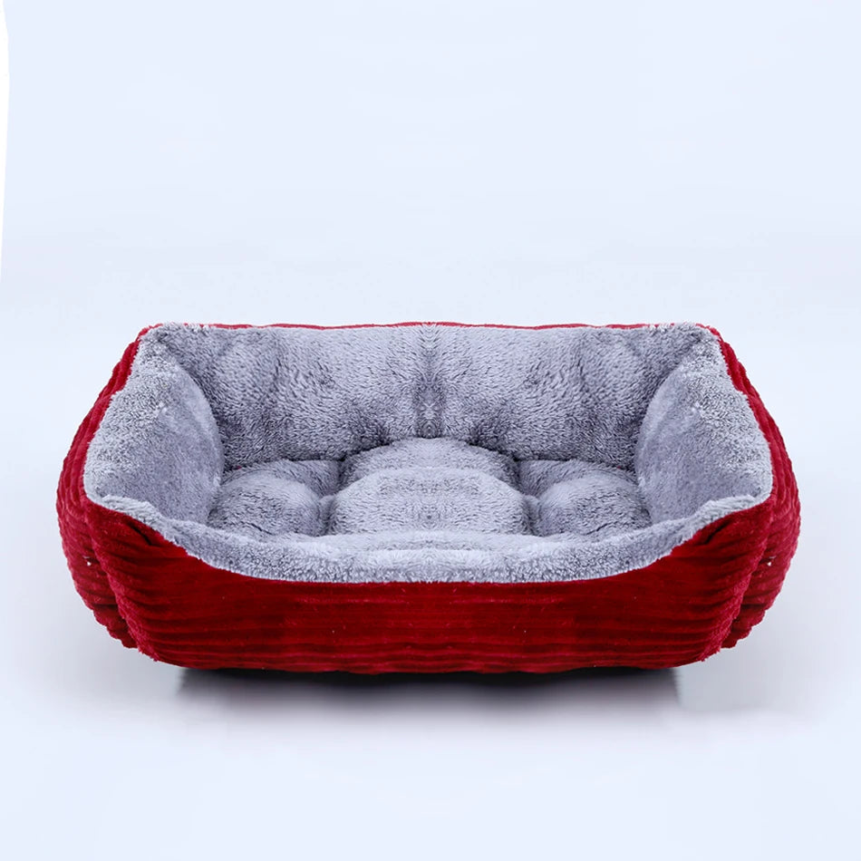 Bed for Dog Cat Pet Square Plush Kennel Medium Small Dog Sofa Bed Cushion Pet Calming Dog Bed House Pet Supplies Winter