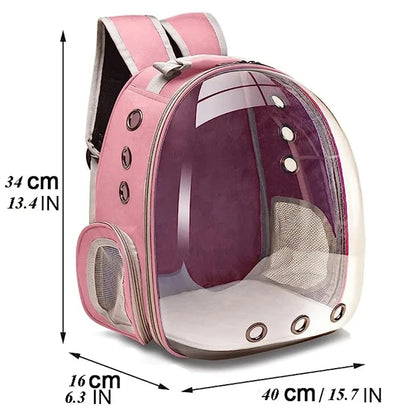 Cat Pet Carrier Backpack Transparent Capsule Bubble Pet Backpack Small Animal Puppy Kitty Bird Breathable Pet Carrier for Travel - Palooza Pets