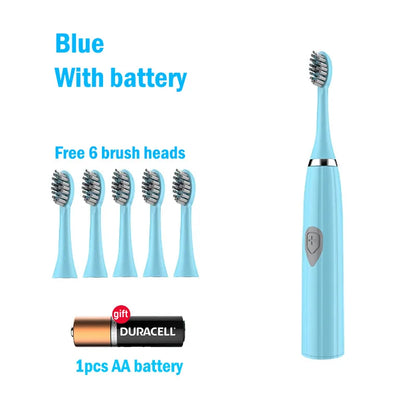 Electric Toothbrush for Adults Soft DuPont Bristle Portable Battery Toothbrush IPX7 Waterproof Intelligent Effective Oral Care