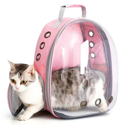 Cat Pet Carrier Backpack Transparent Capsule Bubble Pet Backpack Small Animal Puppy Kitty Bird Breathable Pet Carrier for Travel - Palooza Pets