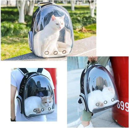 Cat Pet Carrier Backpack Transparent Capsule Bubble Pet Backpack Small Animal Puppy Kitty Bird Breathable Pet Carrier for Travel - Palooza Pets