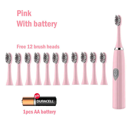 Electric Toothbrush for Adults Soft DuPont Bristle Portable Battery Toothbrush IPX7 Waterproof Intelligent Effective Oral Care