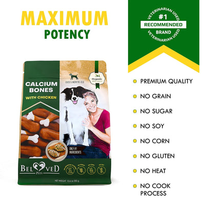 Dog Calcium Bones Wrapped Chicken & Rawhide Free Chew Treats Pet Healthy Dried Snacks Grain Free Organic Meat Chews For Training Small Large Dogs - Palooza Pets