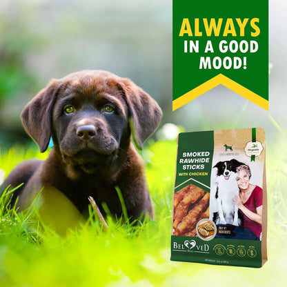 Dog Smoked Rawhide Sticks Wrapped Chicken Pet Natural Chew Treats Grain Free Organic Meat Healthy Human Grade Dried Snacks In Bulk - Palooza Pets
