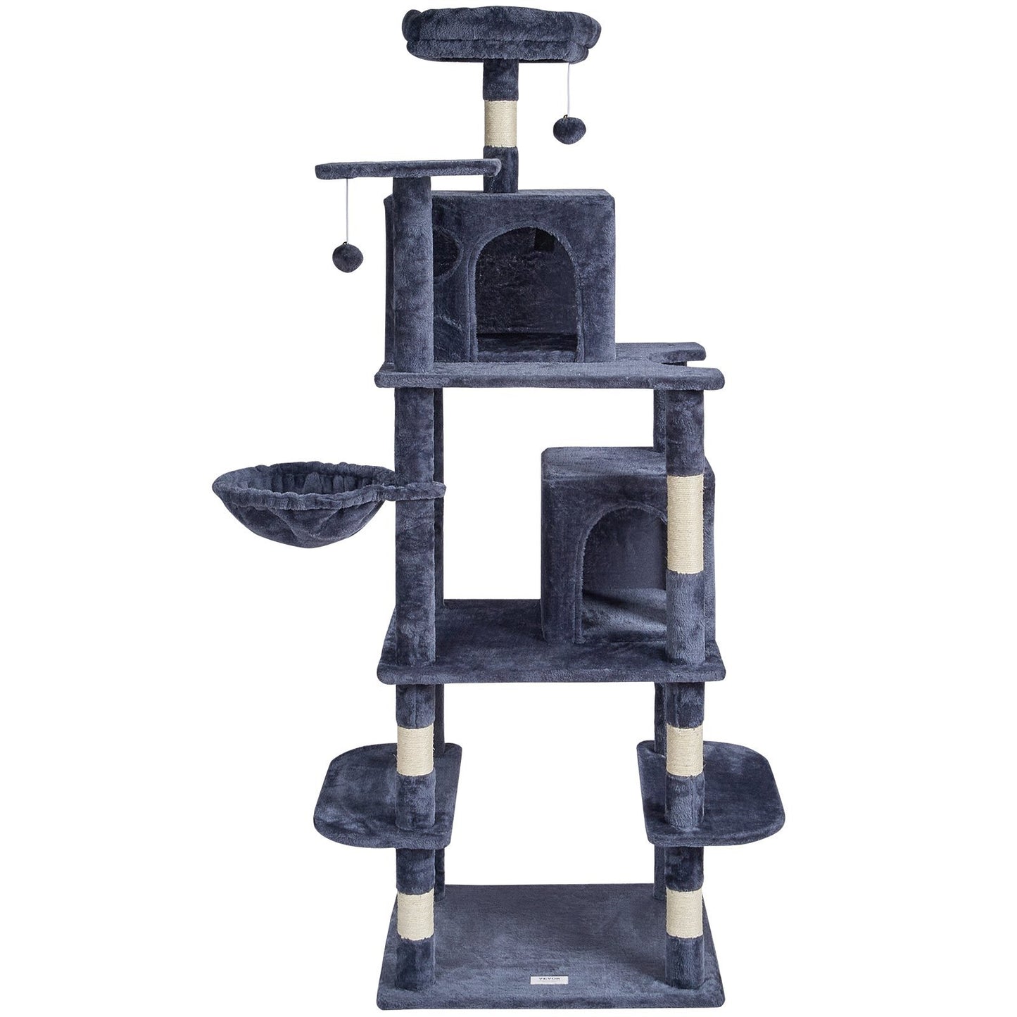 Palooza Pets™ Medium Cat Tower with Condo & Sisal Scratching Posts – Dark Grey